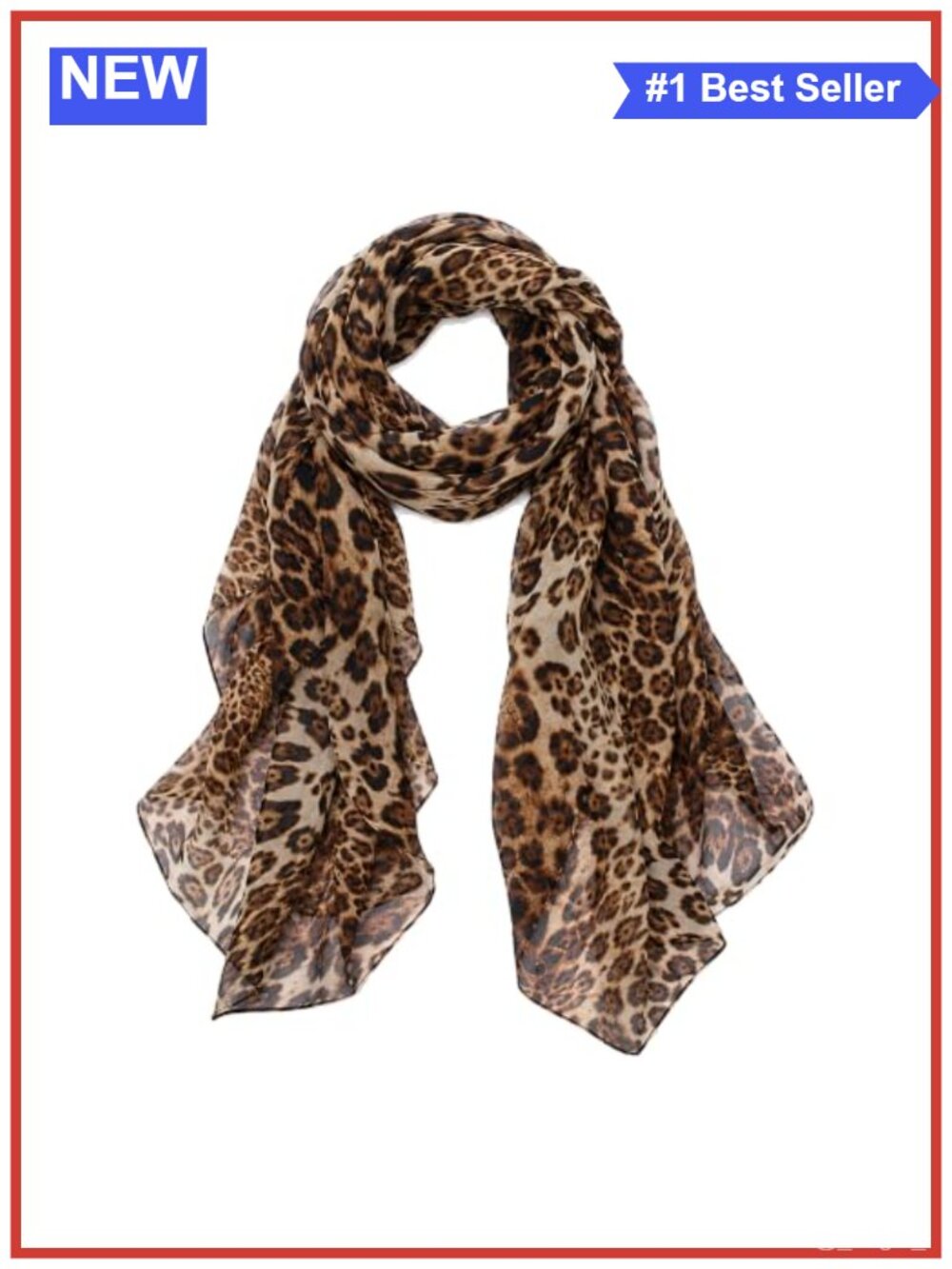 CXQRR Women's Leopard Print Chiffon Silk Feel Scarf Bandana Shawl 62x28